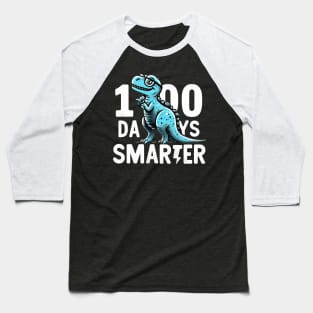 100 Days Smarter - Dinosaur Baseball T-Shirt